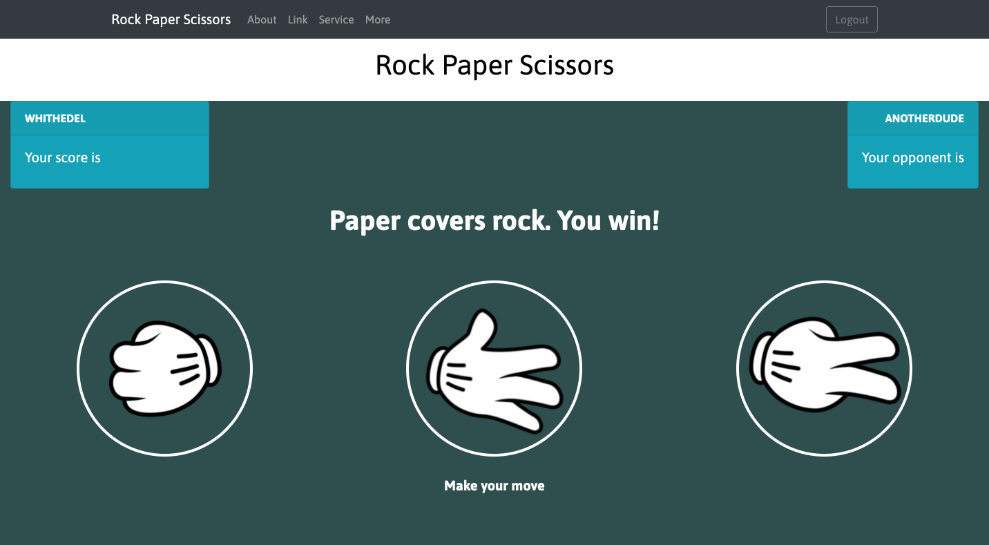 Multiplayer Rock–paper–scissors website shot